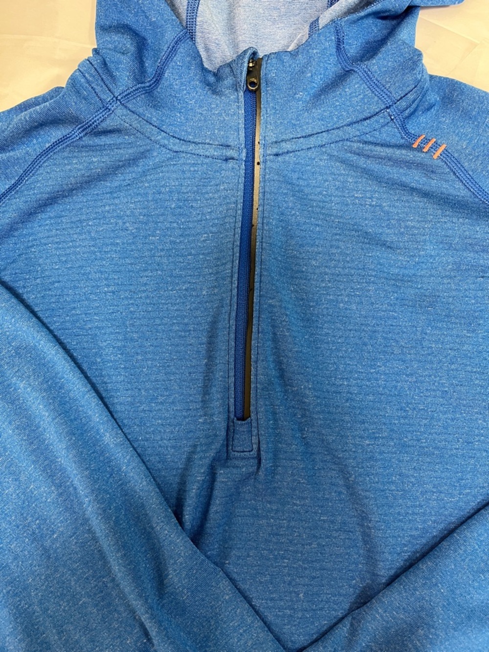 lululemon athletica Heathered Blue 1/4 Zip Hoodie men’s L performance pullover - Picture 2 of 12